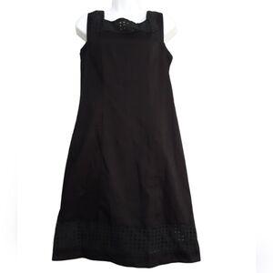 Mixt by Heidi Weisel women solid black casual dress linen vacation event resort